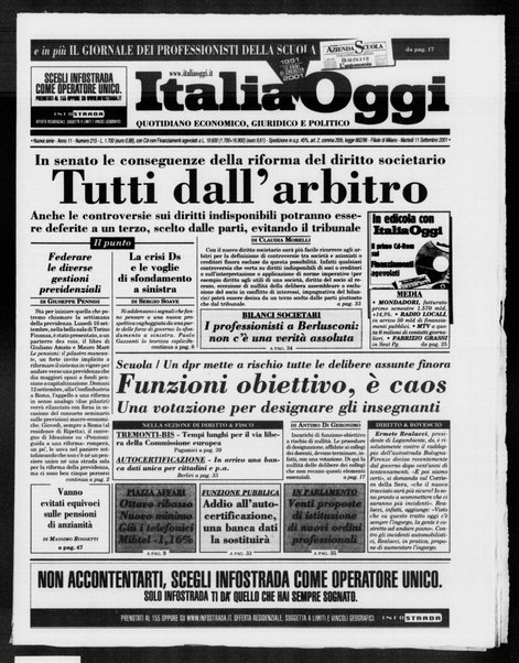 Italia oggi : quotidiano di economia finanza e politica